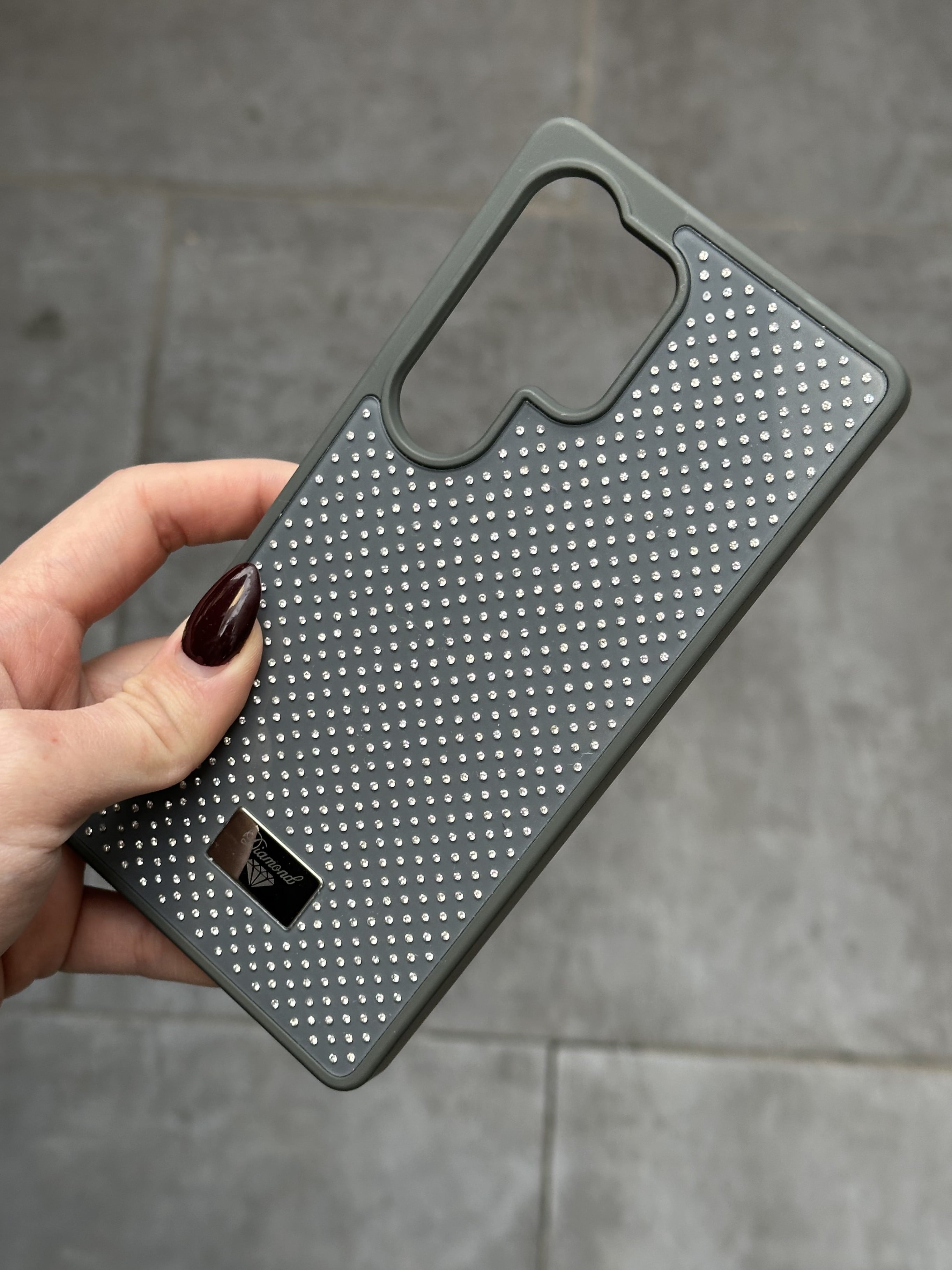 Samsung Galaxy S23 Ultra Uyumlu Elmas Pırlanta Taşlı Gri Kılıf Samsung Galaxy S23 Ultra Uyumlu Elmas Pırlanta Taşlı Gri Kılıf