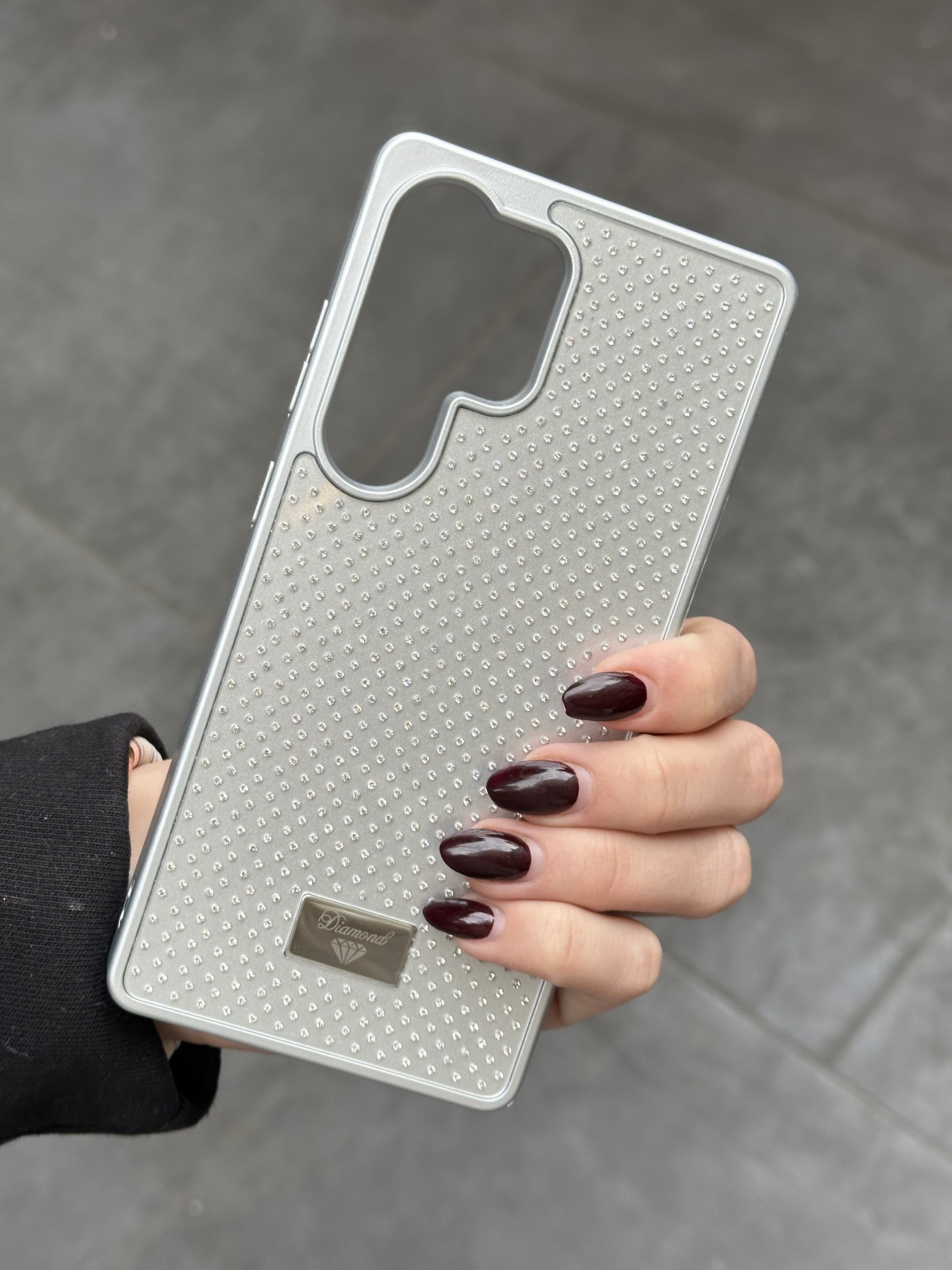 Samsung Galaxy S23 Ultra Uyumlu Elmas Pırlanta Taşlı Gümüş Kılıf Samsung Galaxy S23 Ultra Uyumlu Elmas Pırlanta Taşlı Gümüş Kılıf