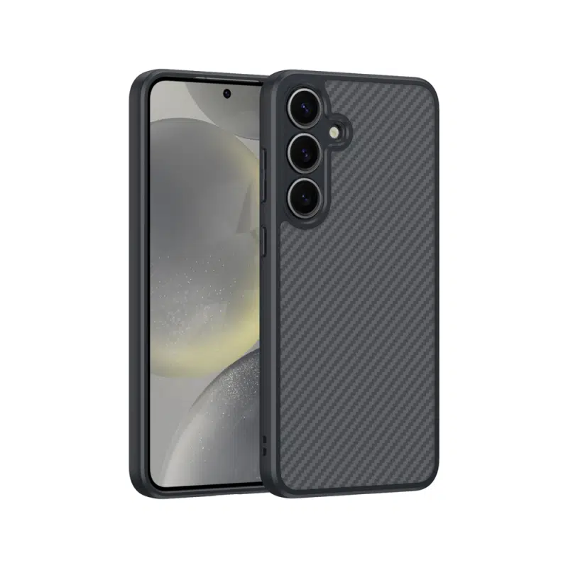 Samsung Galaxy S25 Plus Uyumlu M-safe Şarj Özellikli Karbon Fiber Tasarımlı Elnino Kapak