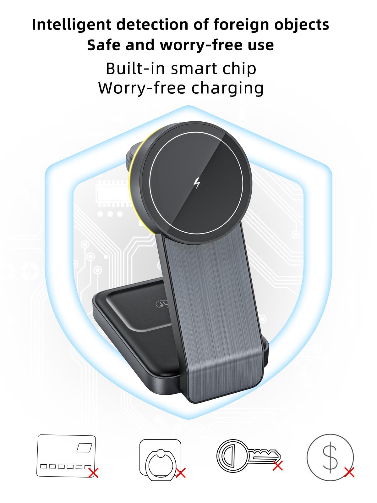 Sunix 2 yıl Garantili 3 in 1 Katlanabilir Apple Kablosuz Şarj Standı Siyah Sunix 2 yıl Garantili 3 in 1 Katlanabilir Apple Kablosuz Şarj Standı Siyah